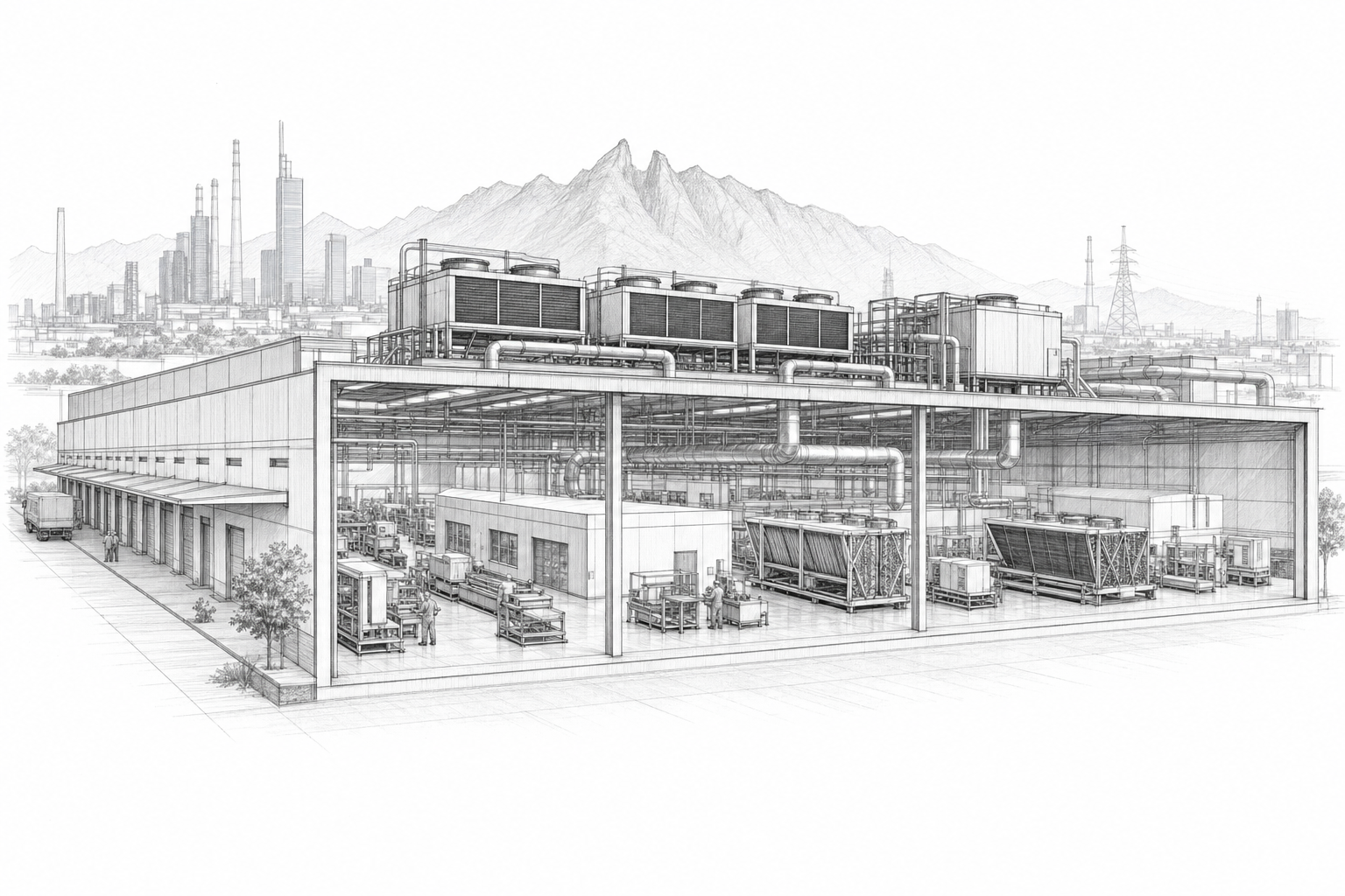 Illustration for: AI Data Centers Push Nuevo León Cooling Makers to Expand