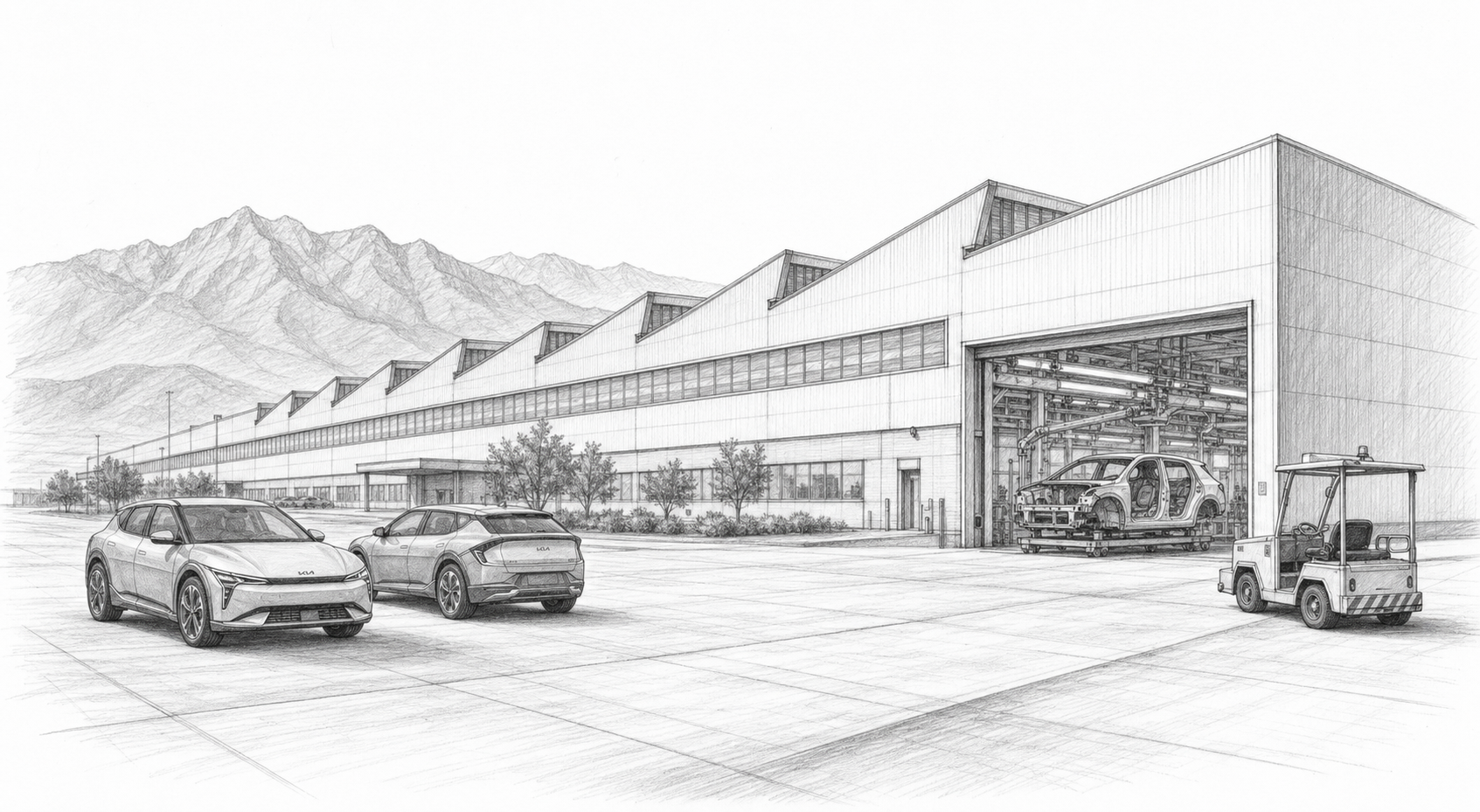 Illustration for: Kia confirms US$649M for EV3 at Pesquería — production starts August 4