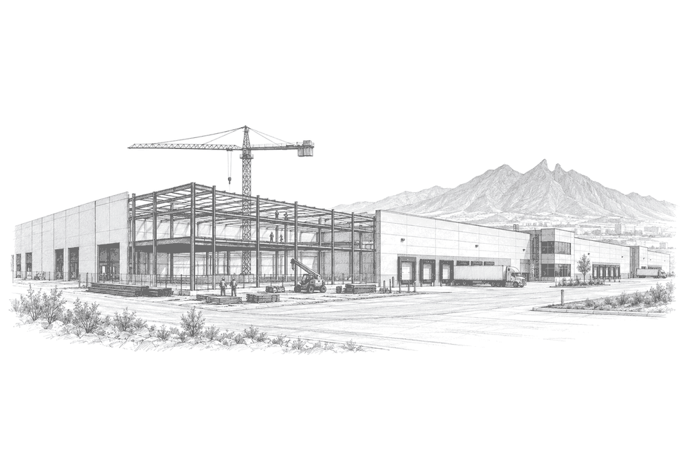 Illustration for: Monterrey Industrial Construction Climbs 28% in Q3 as Vacancy Falls to 6.1%