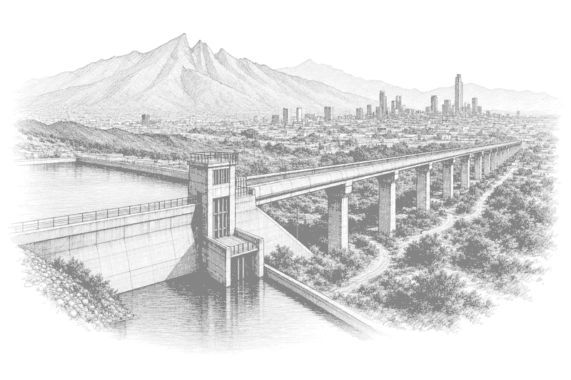 Illustration for: Presa Libertad Expected to Support Monterrey Water Supply in 2027